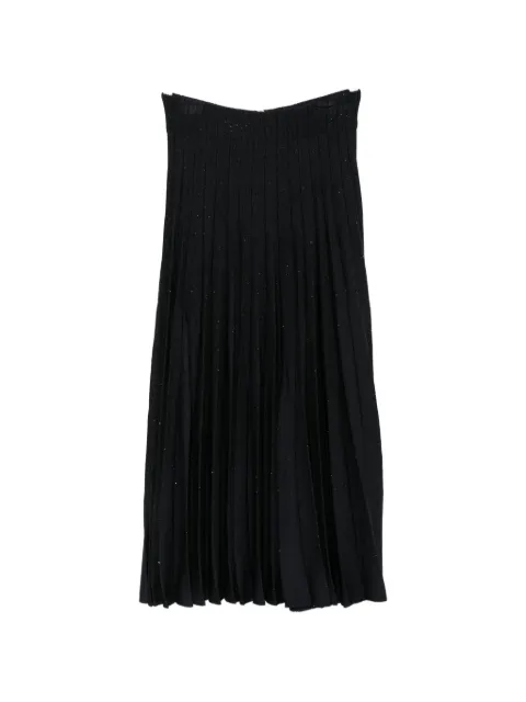 Balmain pleated sequin-embellished mid skirt