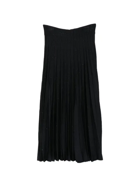 Balmain pleated sequin-embellished mid skirt