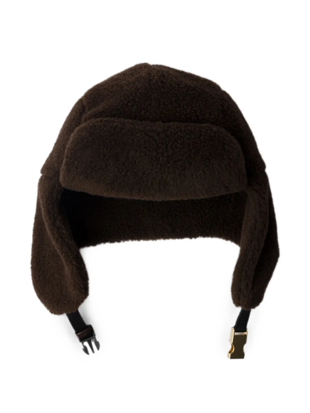 Prada Fleece Hat In Brown