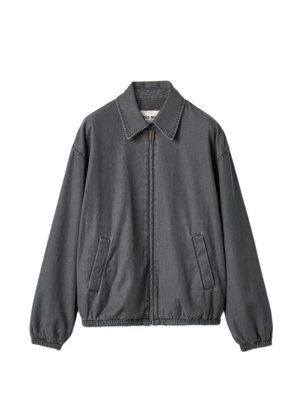 Miu Miu Jacke mit Logo-Stickerei - Grau