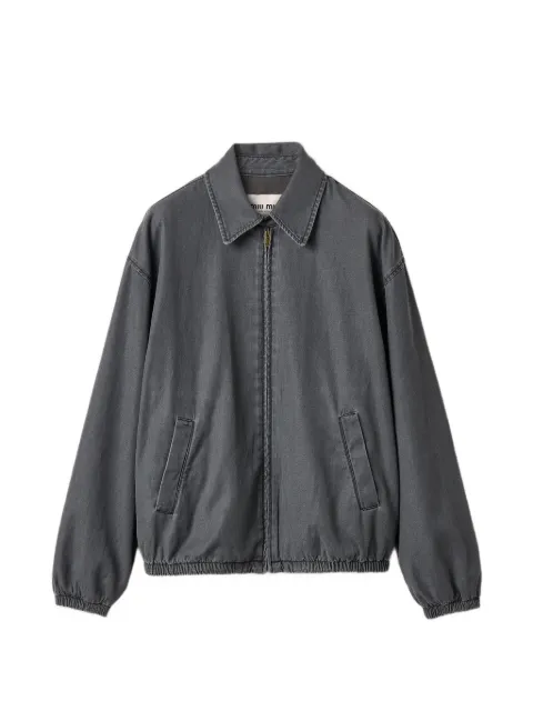 Miu Miu logo-embroidered zip-up jacket