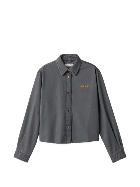 Miu Miu logo-embroidered button-up shirt