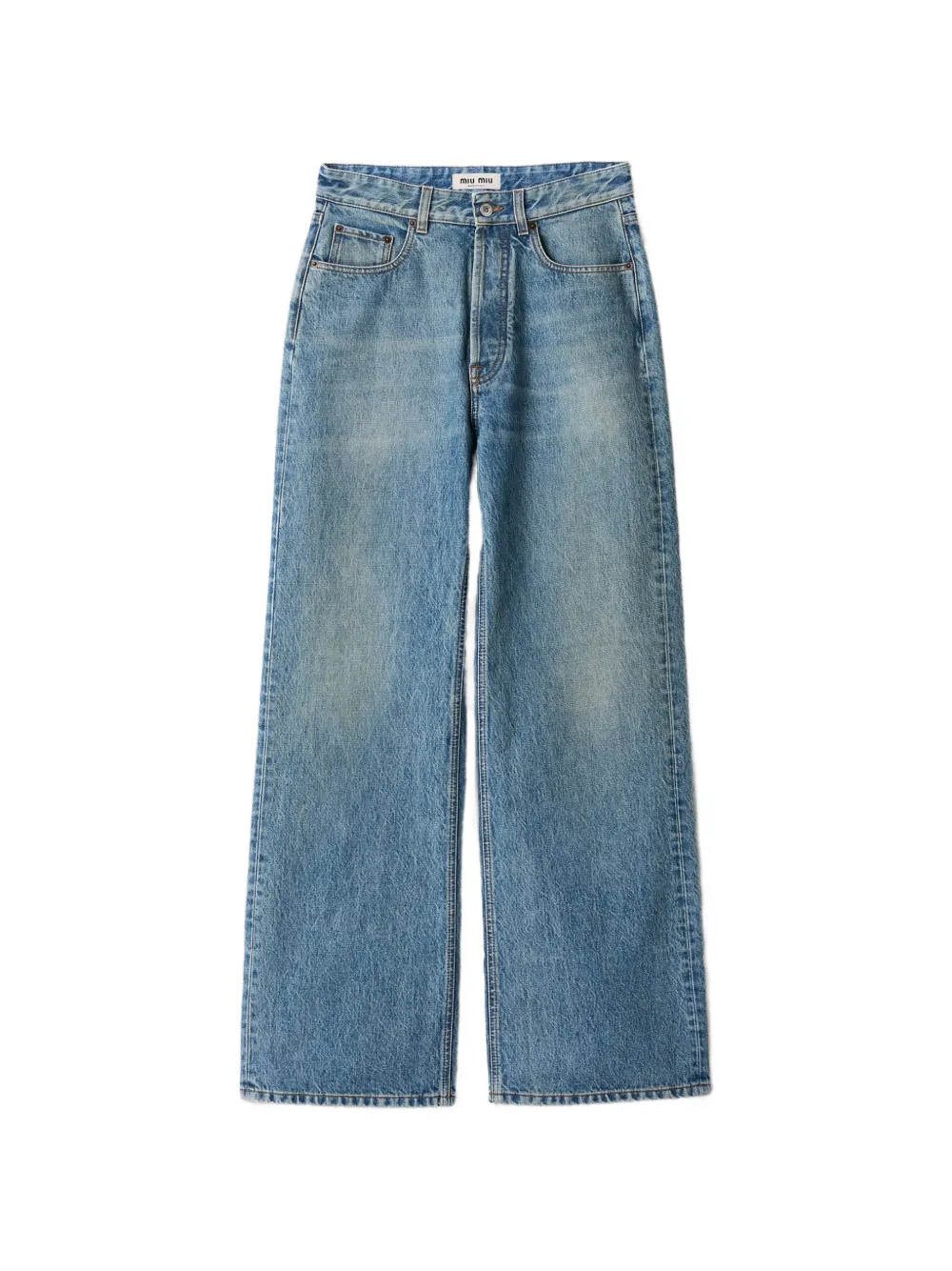 Miu Miu Five-pocket washed denim jeans - Blau