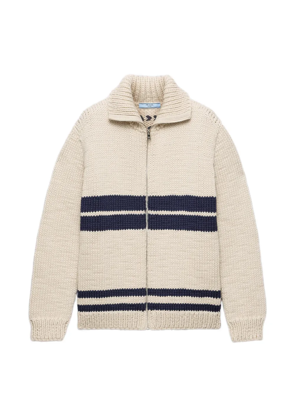 Prada wool zipper cardigan - Toni neutri