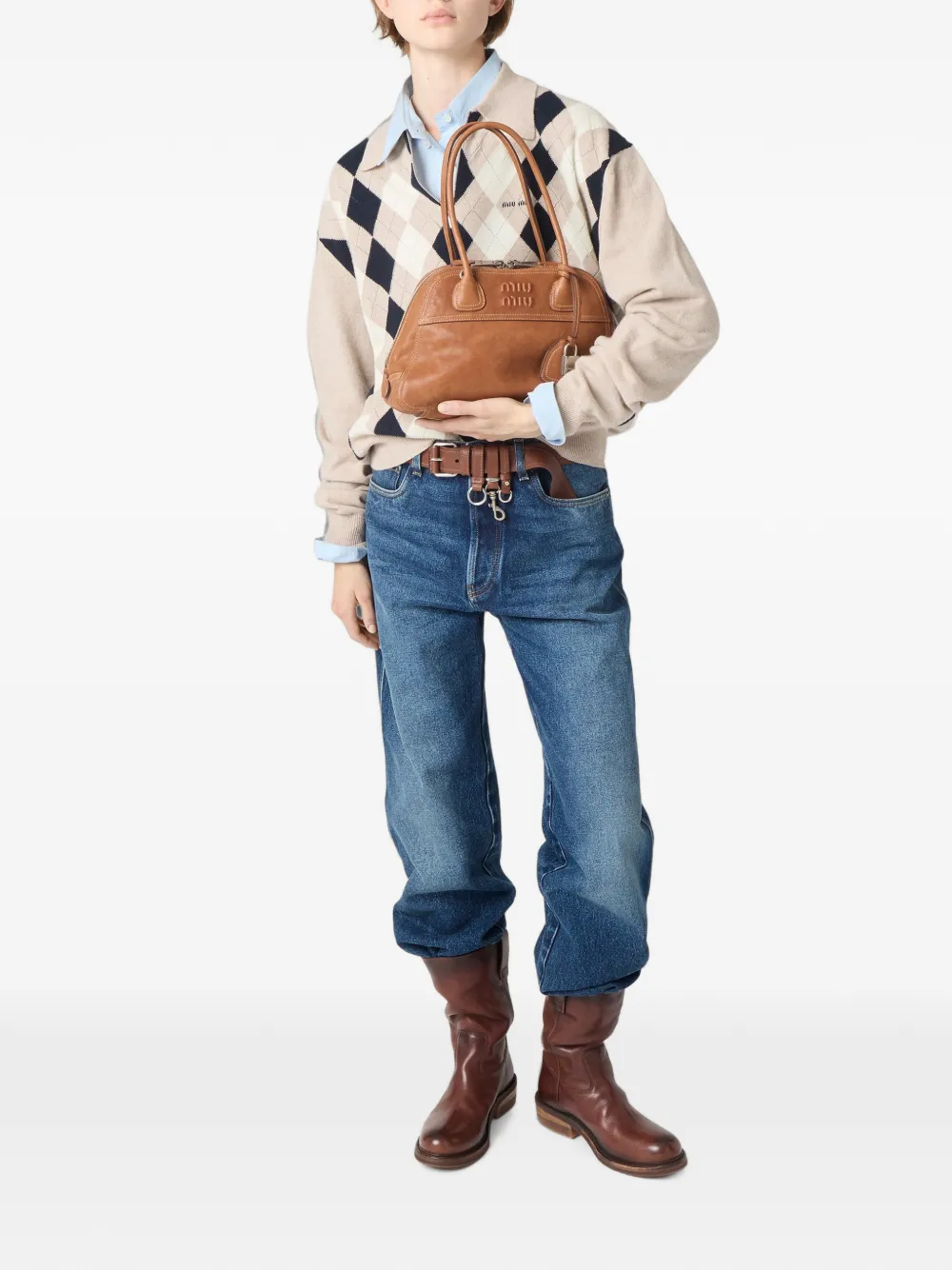 Miu Denim jeans met vijf zakken Blauw