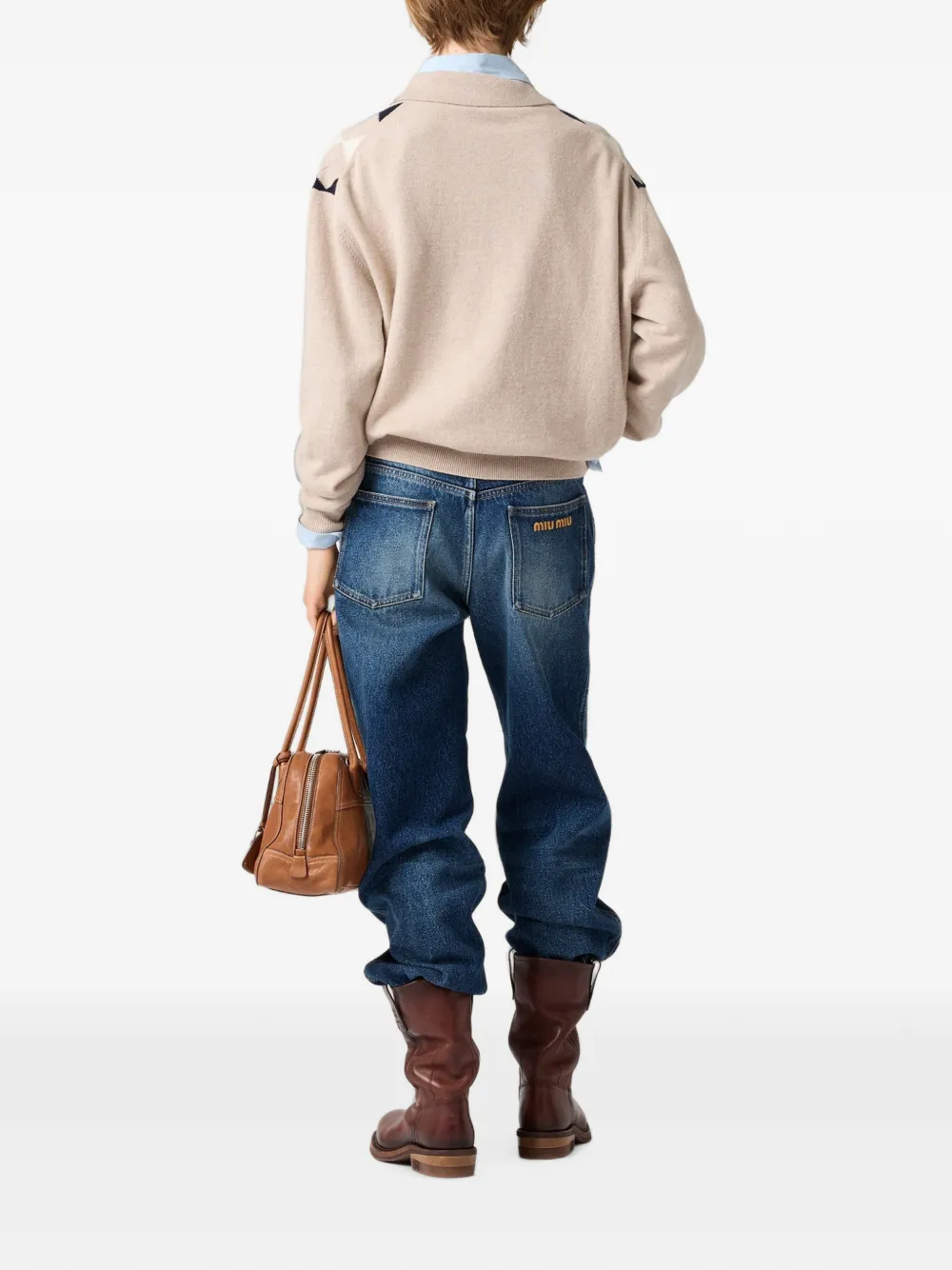 Miu Denim jeans met vijf zakken Blauw