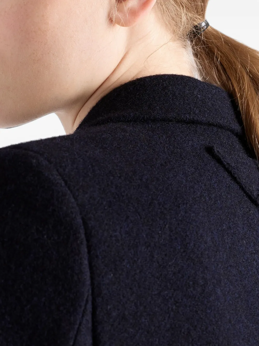 Prada Wollen jas met dubbele rij knopen Blauw