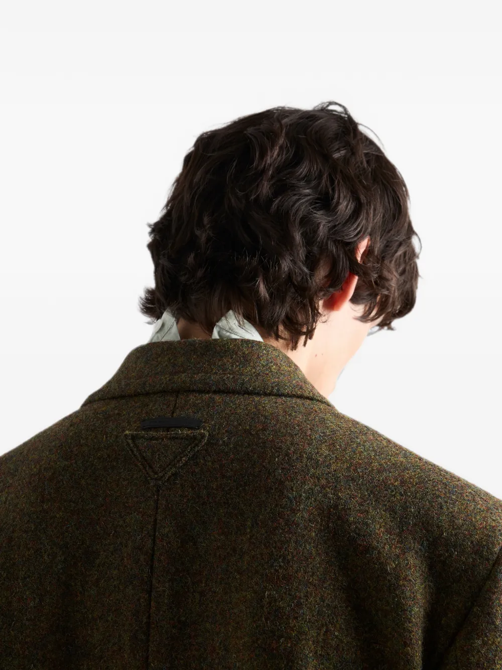Prada Wollen mantel met enkele rij knopen Groen