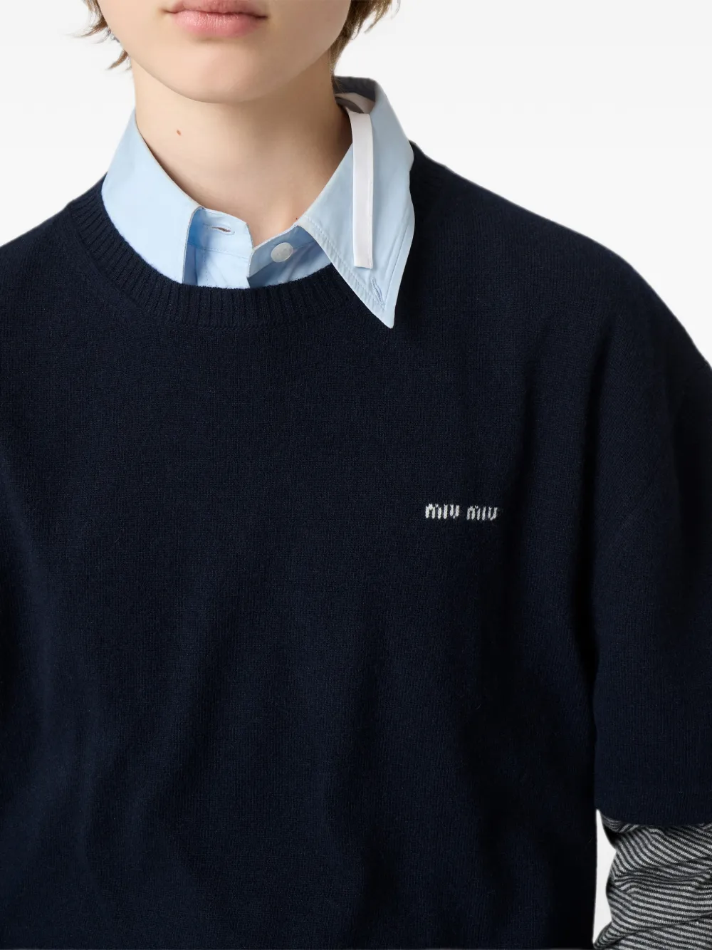 Miu Trui van wol en kasjmier Blauw