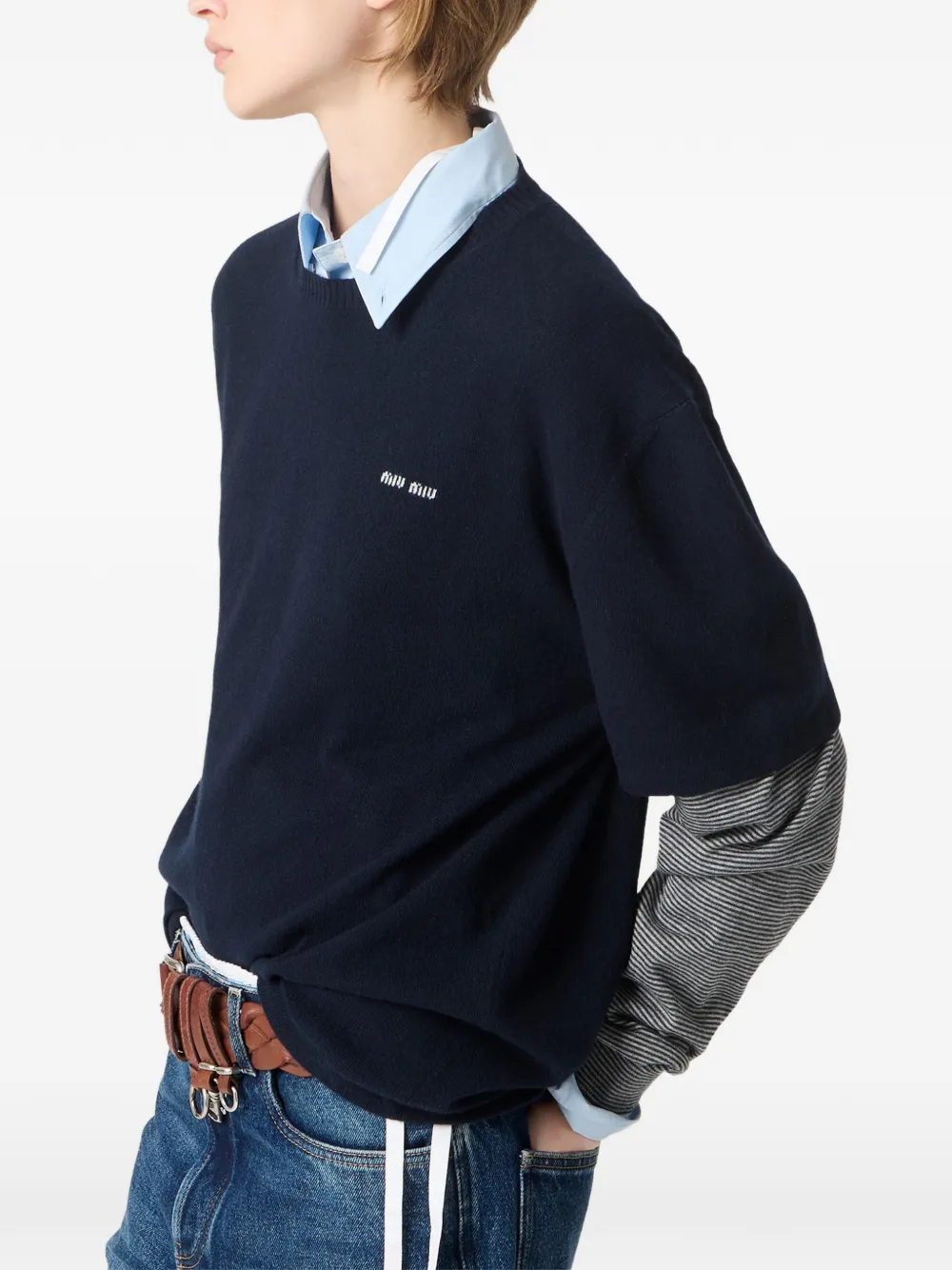 Miu Trui van wol en kasjmier Blauw