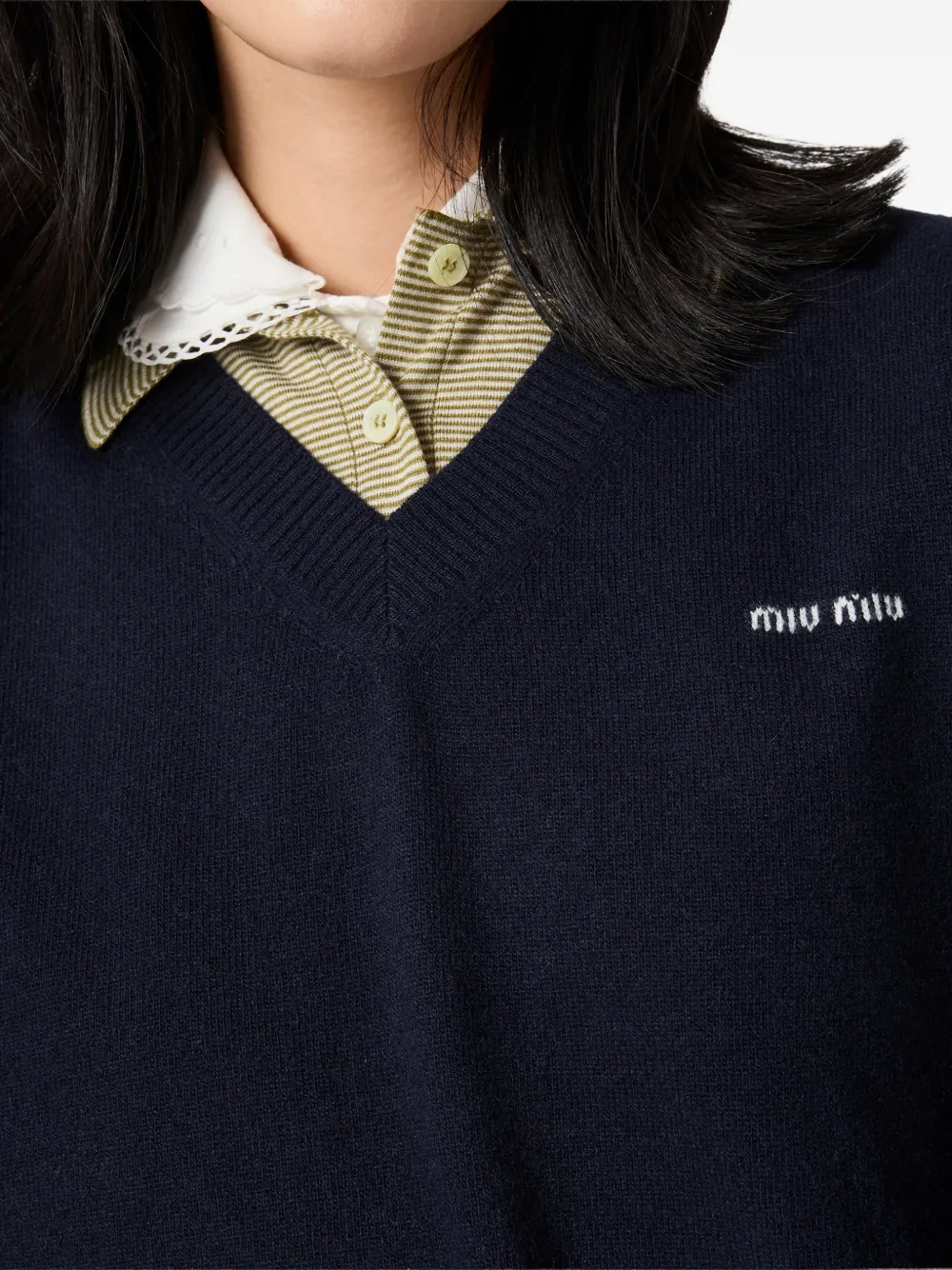 Miu Trui van wol en kasjmier Blauw