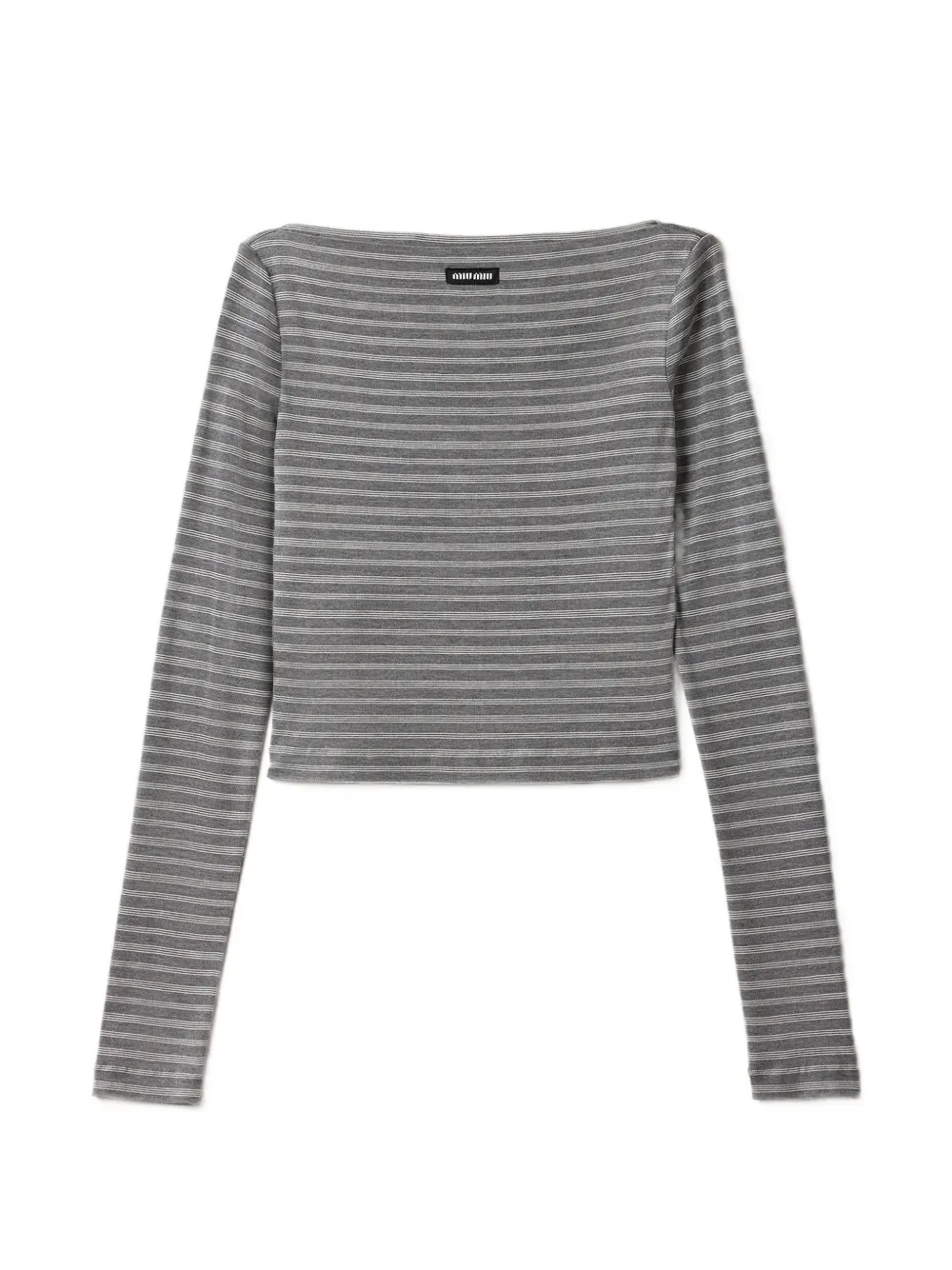 Miu Miu striped jersey top - Grigio