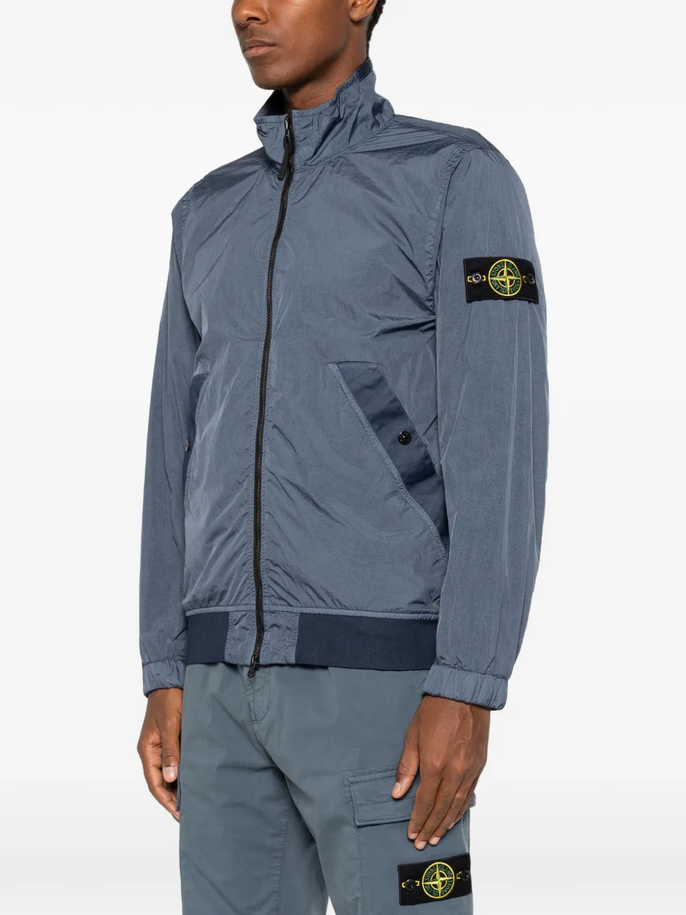 Stone Island Jack met logopatch Blauw