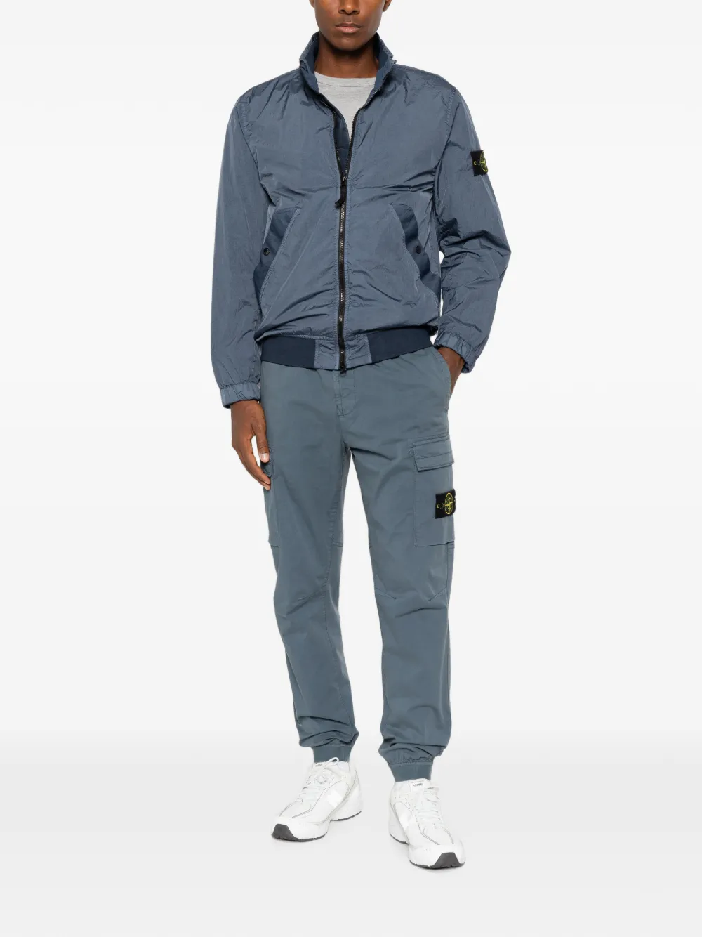 Stone Island Jack met logopatch Blauw