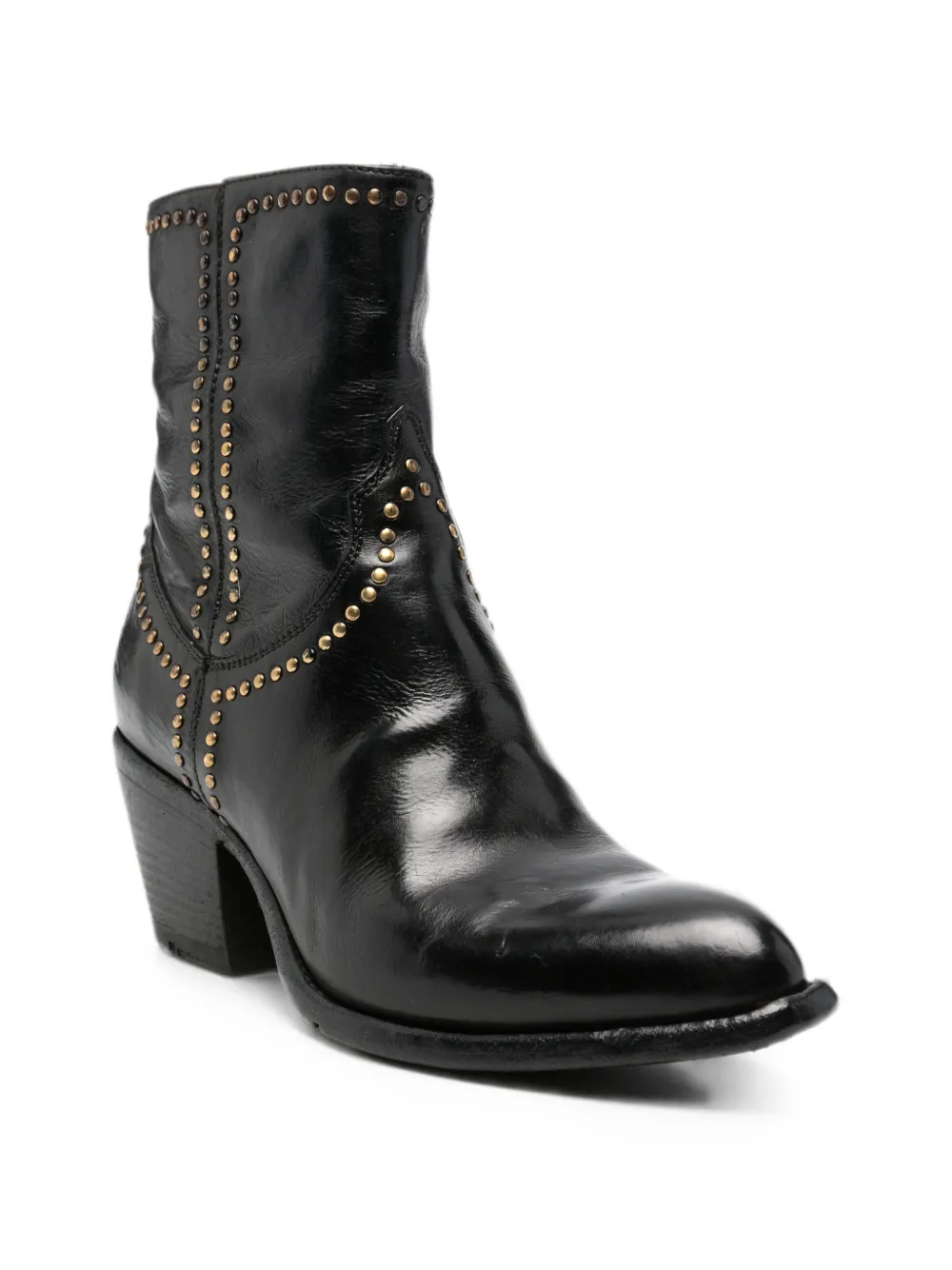 LEMARGO stud-embellished leather ankle boots Zwart