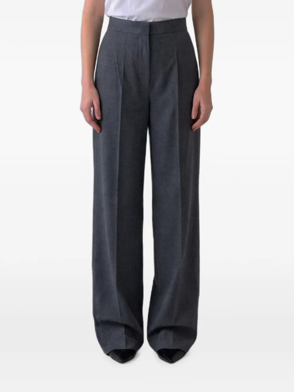 Max Mara pleated wool palazzo pants - Grigio