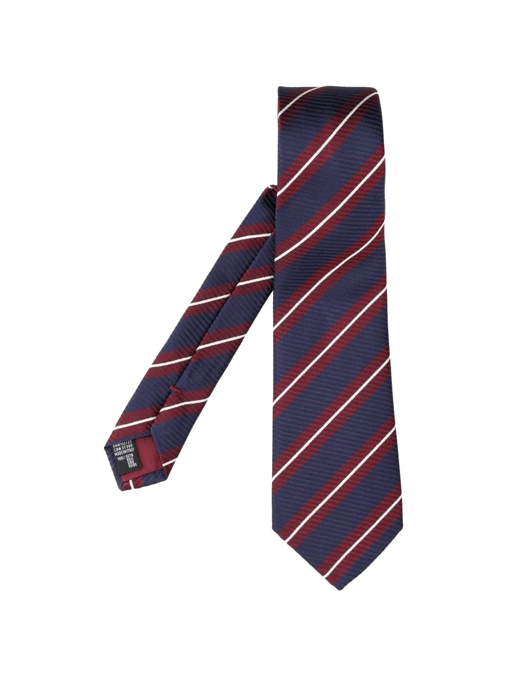 Giorgio Armani Regimental diagonal-stripe logo-embroidered tie