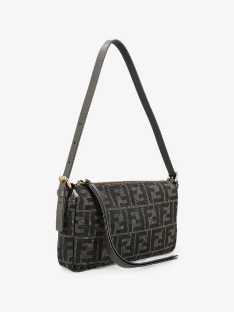 FENDI 지퍼 탑 스몰 FF 주카 자카드 패브릭 백