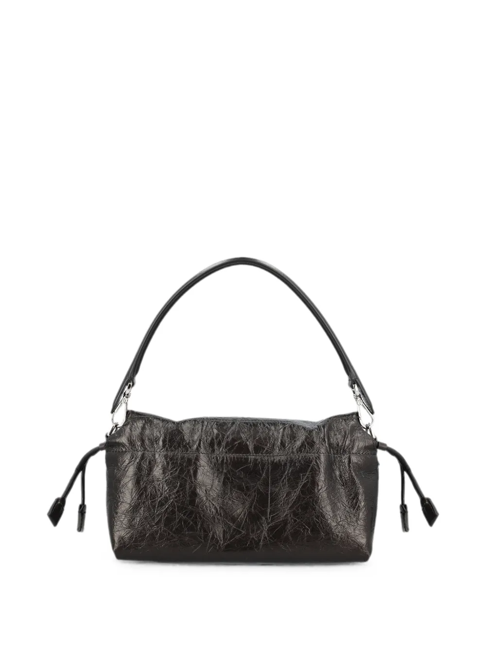 FENDI Medium Baguette Soft leren tas met gebarsten effect Zwart