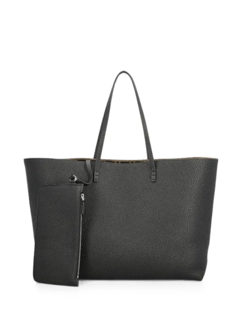 FENDI medium Roll black Cuoio Romano leather shopper bag
