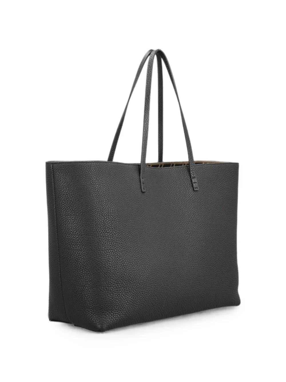 FENDI Medium Roll Cuoio Romano leren shopper Zwart