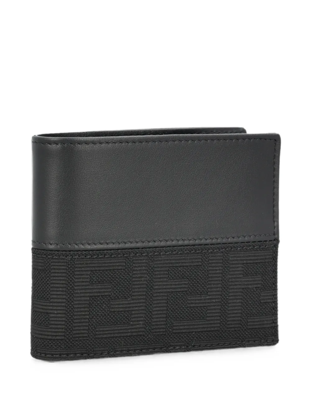 FENDI FF Zucca leren portemonnee met jacquard Zwart