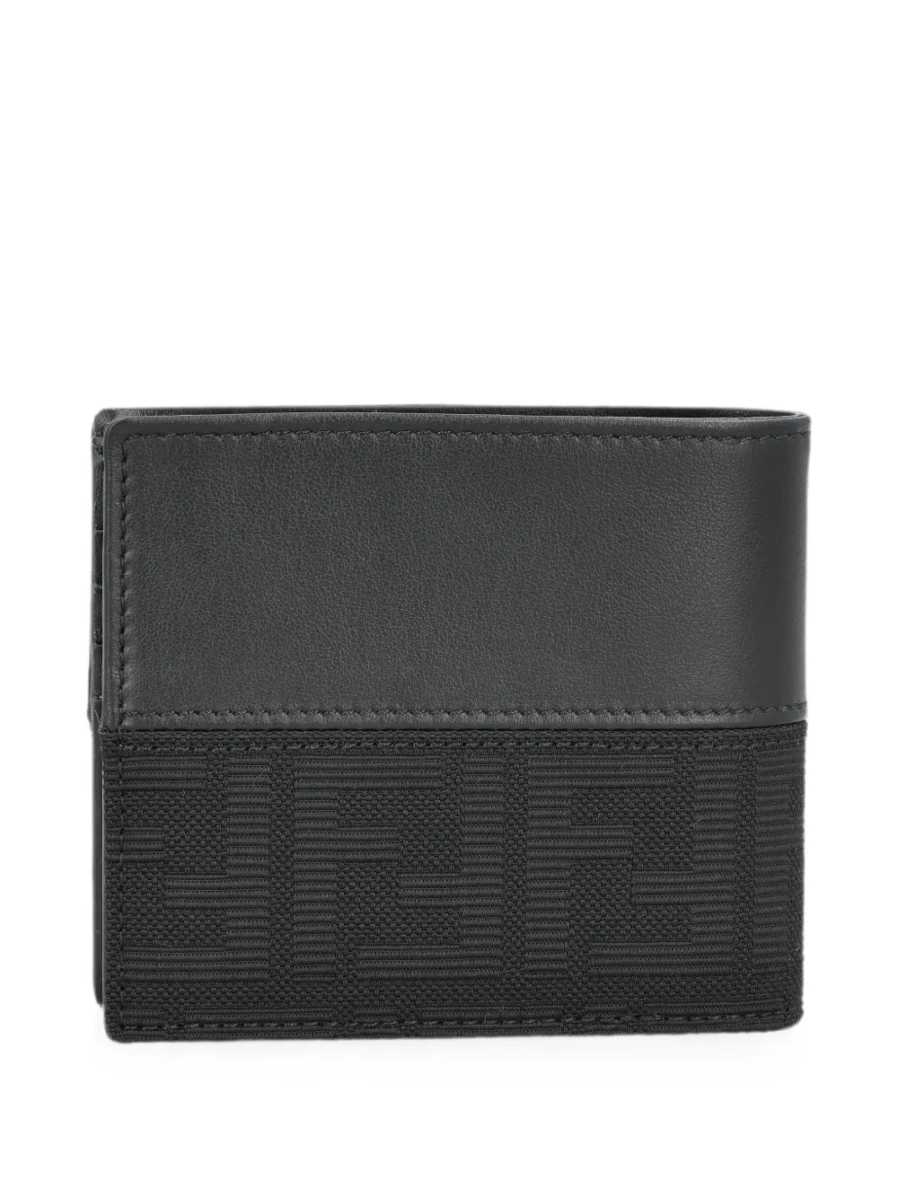 FENDI FF Zucca leren portemonnee met jacquard Zwart