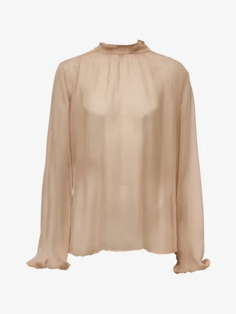 Nº21 pussy-bow sheer blouse