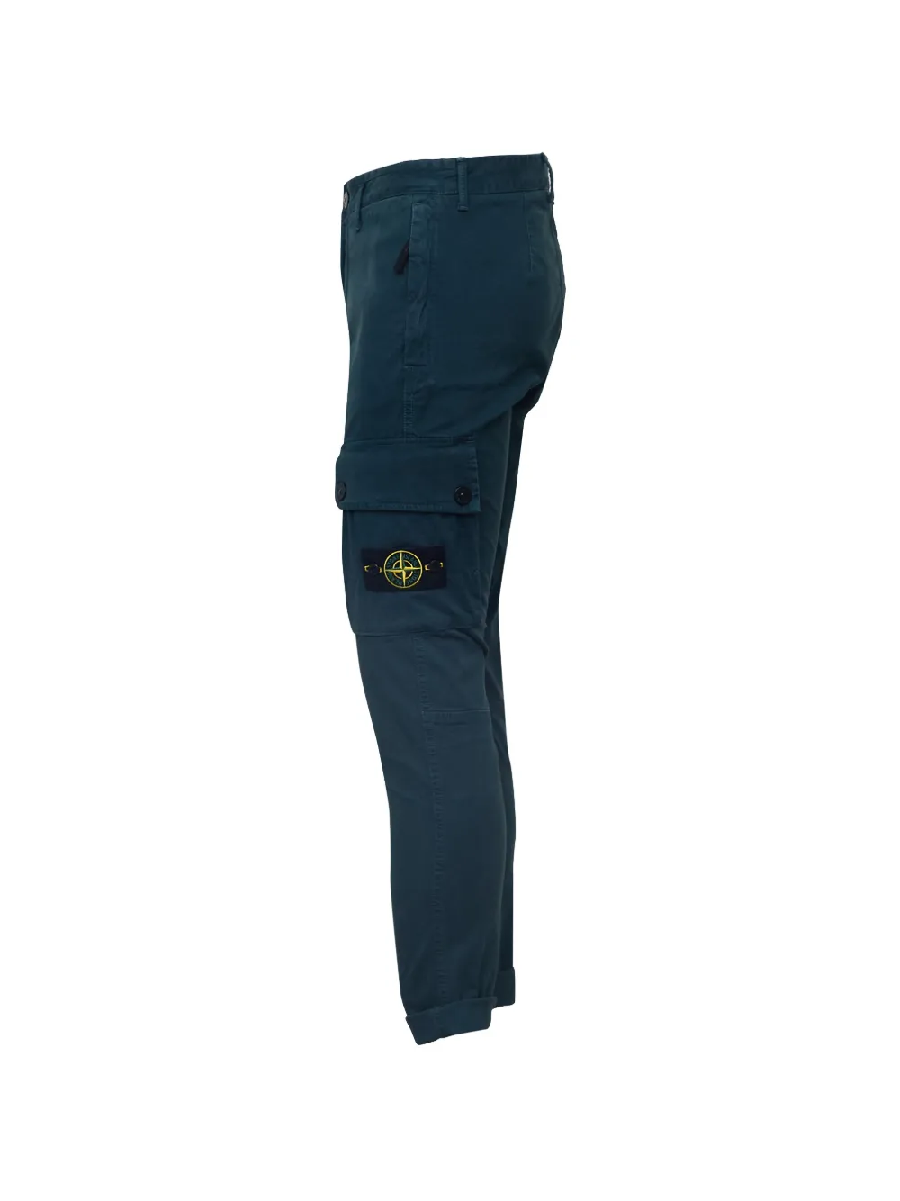 Stone Island 3100034 Stretch Broken Twill katoenen broek met oud effect Groen