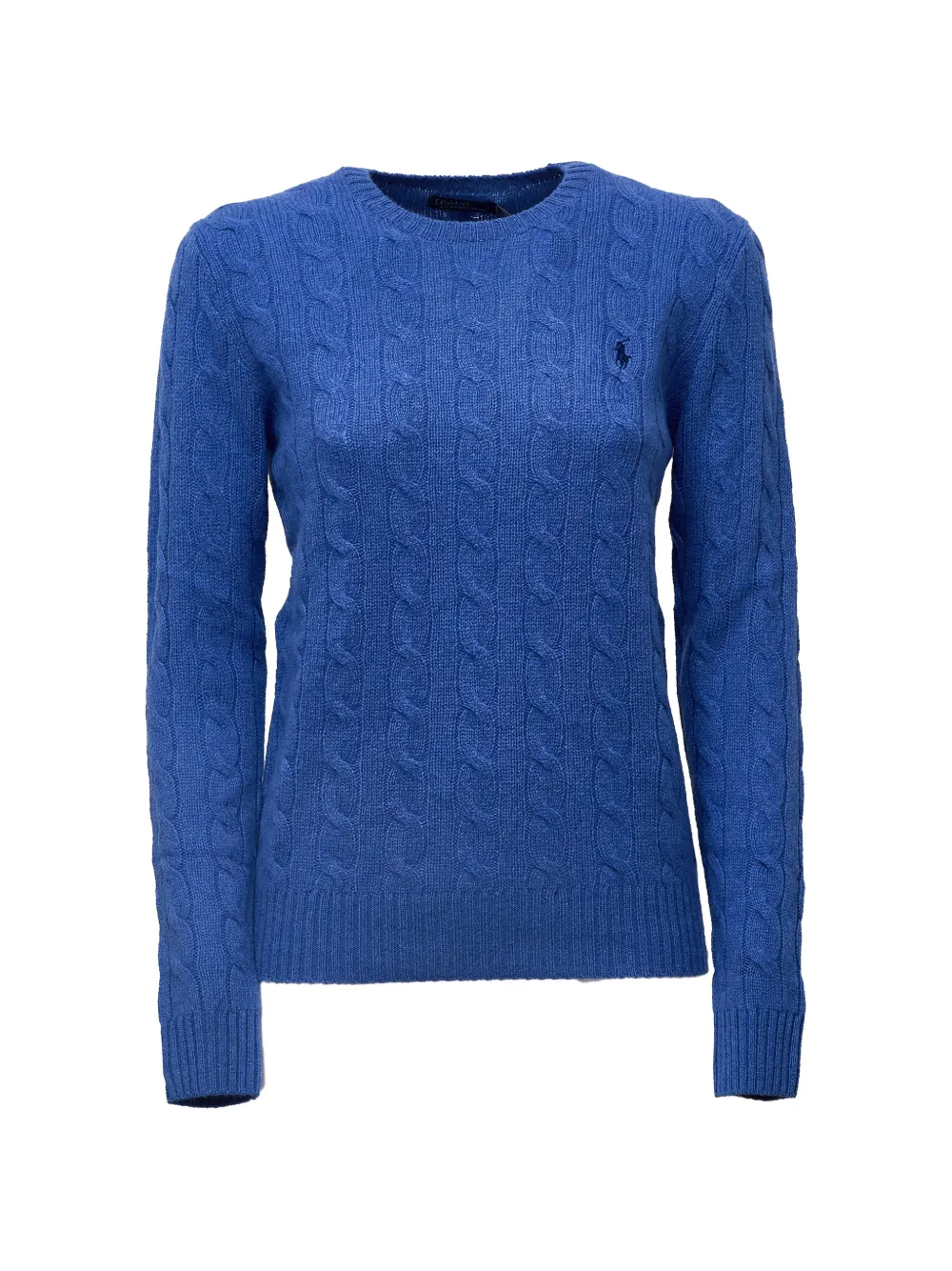 Polo Ralph Lauren Pullover mit Zopfmuster und Logo-Stickerei - Blau