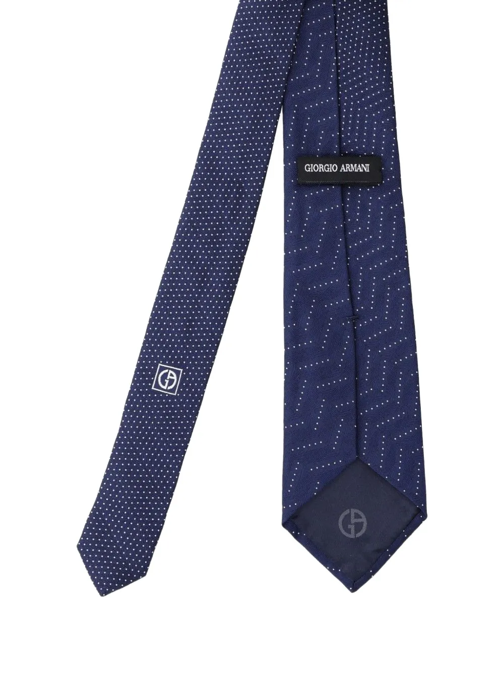 Giorgio Armani geometric-pattern silk tie Blauw