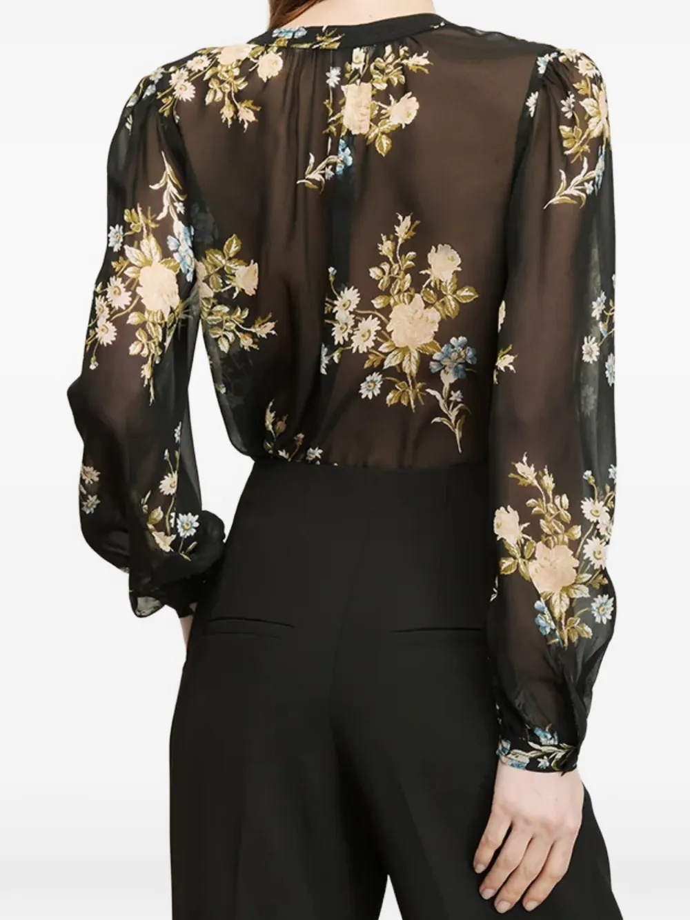 Veronica Beard Ashlynn blouse met bloemenprint Zwart