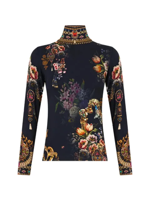 Camilla floral-print turtleneck top