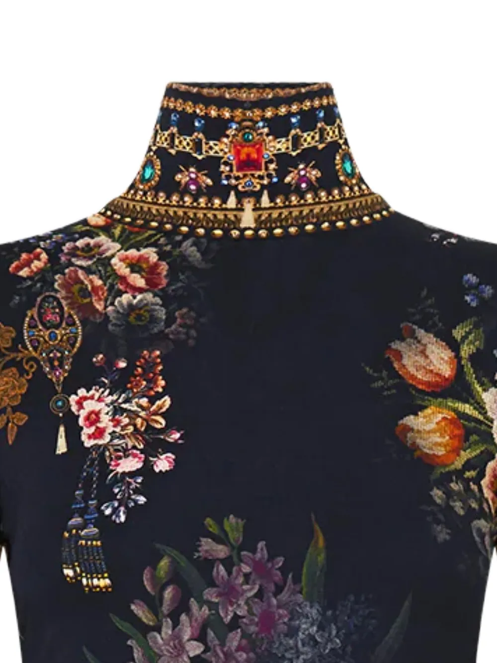 Camilla Coltrui met bloemenprint Zwart