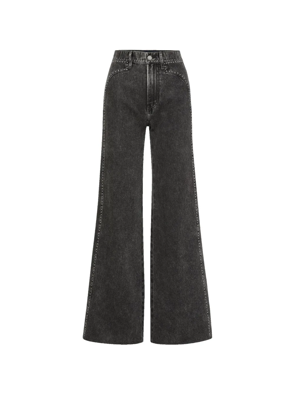 Veronica Beard Grant stud-embellished wide-leg jeans - Grau