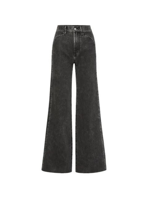 Veronica Beard Grant stud-embellished wide-leg jeans