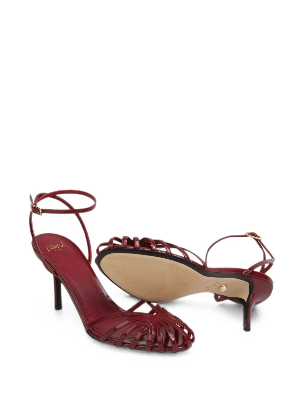 Alevì Blake cage-strap buckled pumps Rood