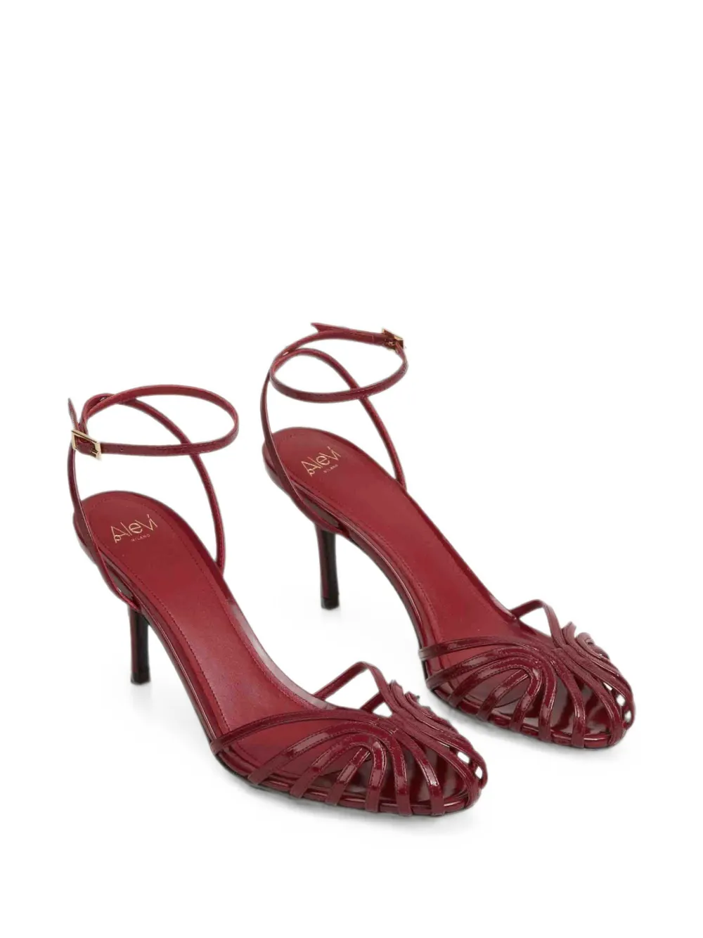 Alevì Blake cage-strap buckled pumps Rood