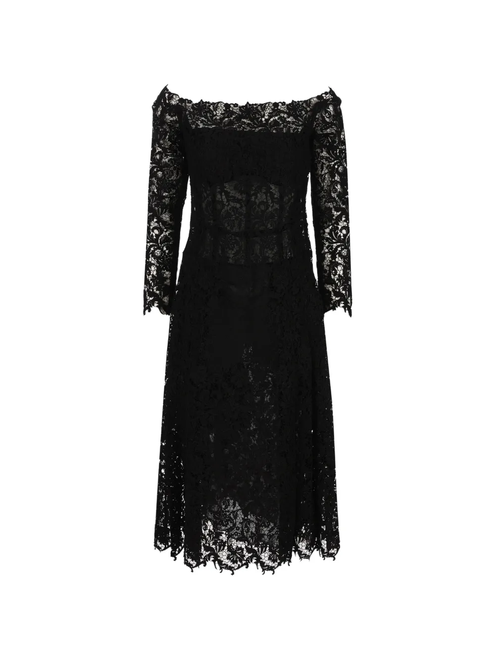 FENDI black macramé lace dress - Nero