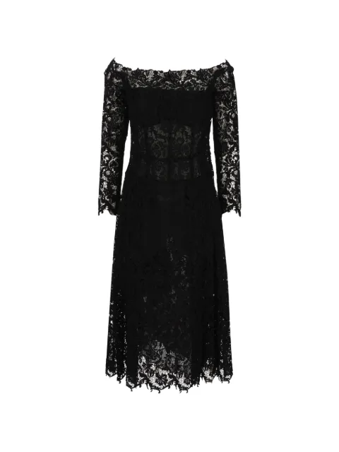 FENDI black macramé lace dress