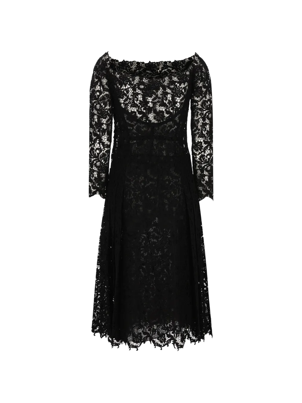 FENDI Macramé jurk met kant Zwart