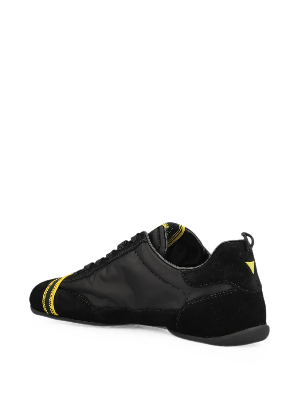 FENDI Wrap black suede and fabric low-top trainers Zwart