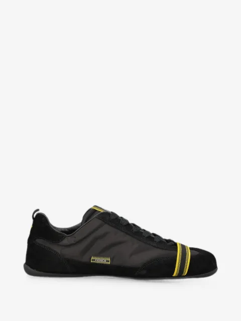FENDI Wrap black suede and fabric low-top trainers