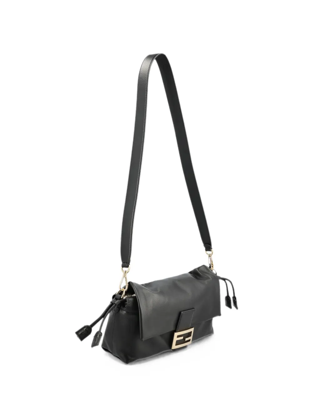 FENDI Medium Baguette nappaleren tas Zwart