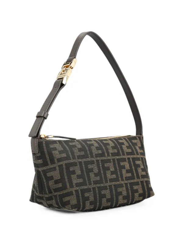 FENDI Bolsa Vanity Pouch Pequena De Jacquard FF Zucca Mini | Preto