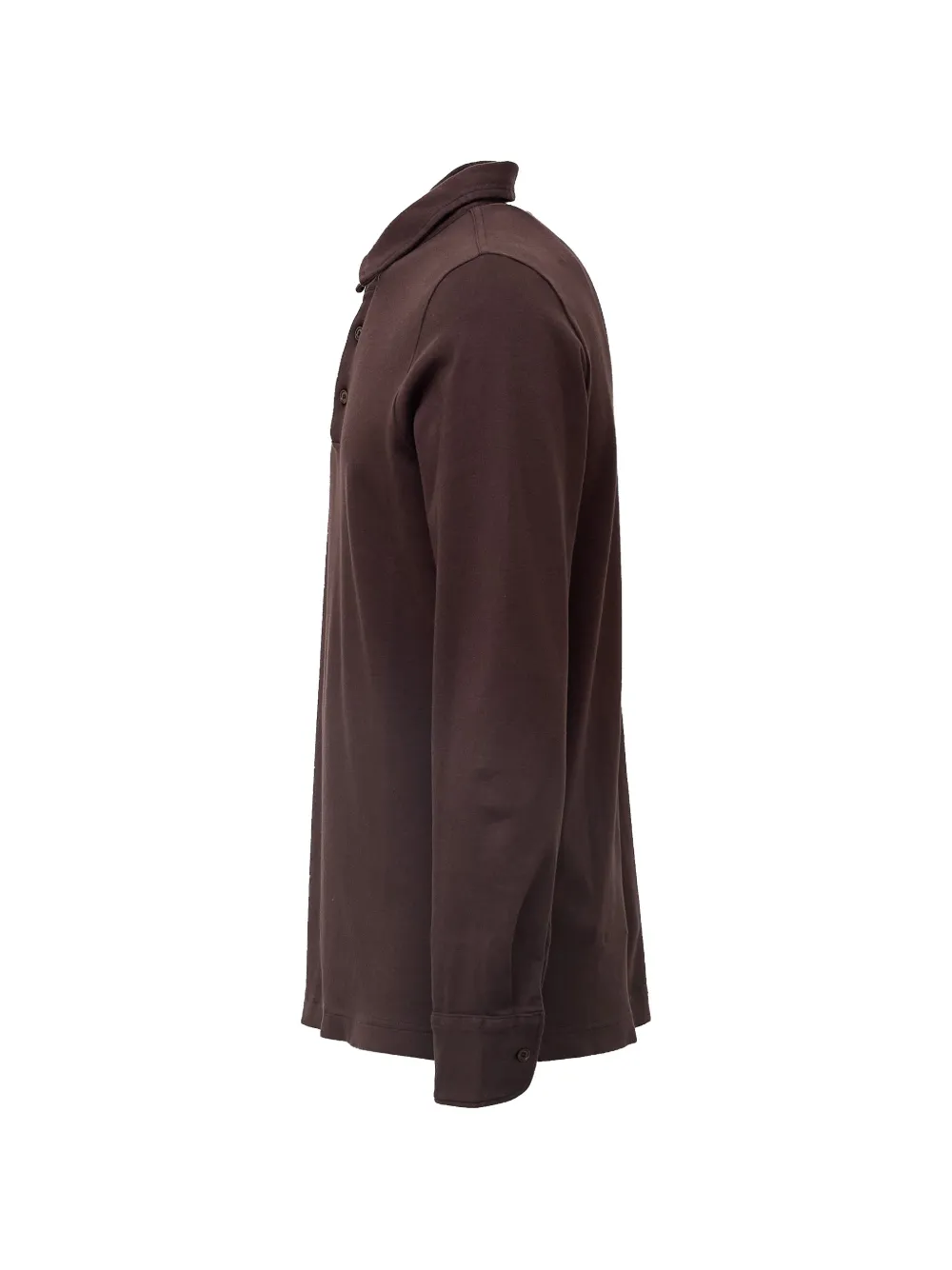 Zanone Poloshirt met lange mouwen en knoopmanchetten Bruin