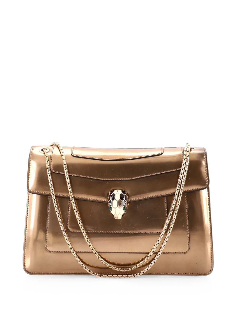 Bvlgari Pre-Owned Mini Serpenti Forever Schultertasche aus Lackleder - Gold