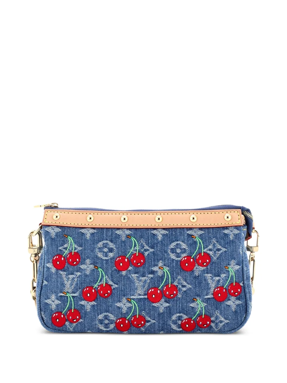 Louis Vuitton Pre-Owned x Takashi Murakami Chain Pochette Accessoires NM Limited Edition Monogram Cerises Denim shoulder bag - Blu