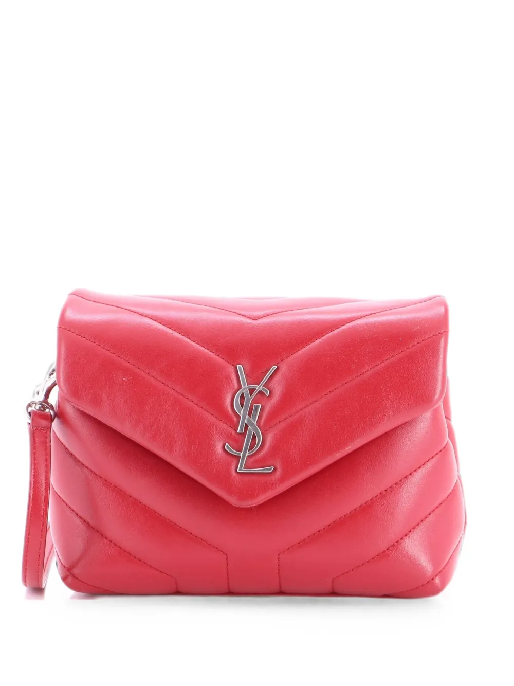 Saint Laurent Pre-Owned Loulou Shoulder Bag Matelasse Chevron Leather Toy crossbody bag - Red