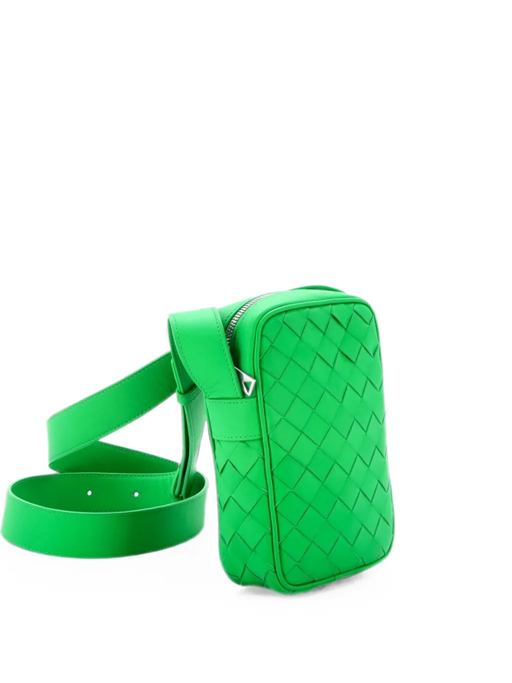 Bottega Veneta Pre-Owned Zipped Phone Intrecciato Nappa crossbody bag - Green